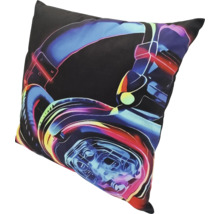 Coussin décoratif carré avec motif de casque pour salons modernes