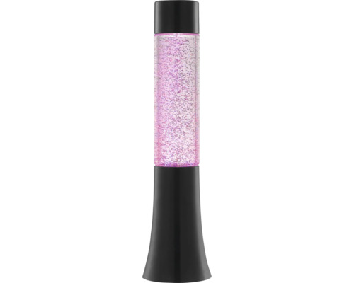 Lavalampe Glitter Tower H. 33.5 cm Dekorative Glitzerlampe mit zylindrischem Korpus und Standfuß