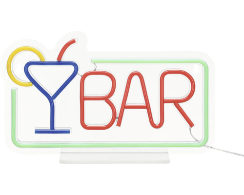 Wandlampe Neon Bar 100 lm LED Neon Leuchtreklame mit Schriftzug Bar und Cocktailglas Symbol