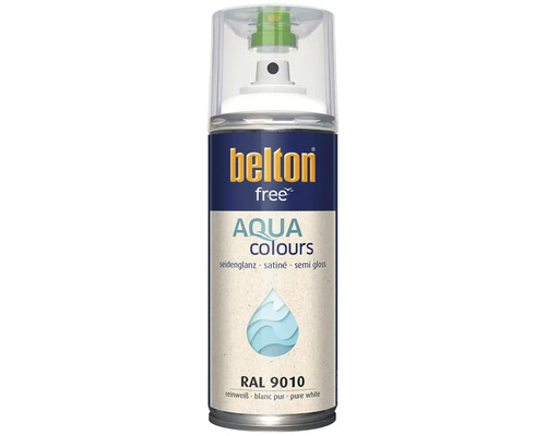 Belton free Aqua Colours Sprühlack in reinweiss seidenglanz RAL 9010