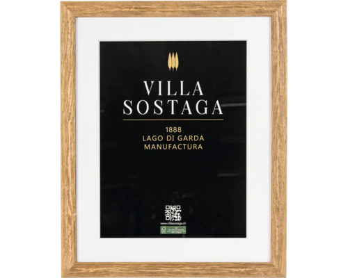Cadre photo en bois avec affiche Villa Sostaga sous passepartout