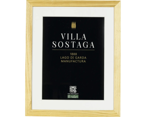 Cadre photo en bois avec affiche Villa Sostaga et certification FSC