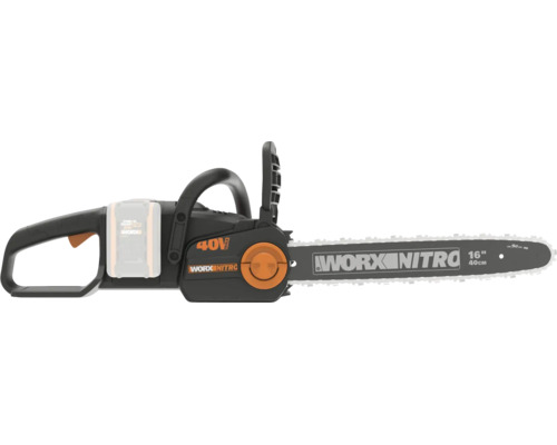 Tronçonneuse sans fil Worx Nitro 40 volts avec guide de 40 centimètres pour les travaux de jardinage