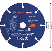 Disque a tronconner Bosch Expert MultiMaterial 76 millimetres de diametre pour meuleuse d angle avec technologie carbure