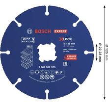 Disque à tronçonner Bosch Expert Carbide Multi Material pour meuleuse d'angle avec fixation X-Lock, diamètre 125 millimètres.