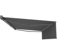 Gelenkarmmarkise mit Volantrollo für Sonnenschutz an der Terrasse