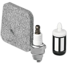 Kit entretien composé d un filtre à air, d une bougie d allumage et d un filtre à carburant pour outils de jardin motorisés