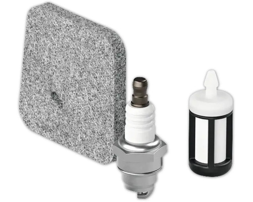 Kit entretien composé d un filtre à air, d une bougie d allumage et d un filtre à carburant pour outils de jardin motorisés
