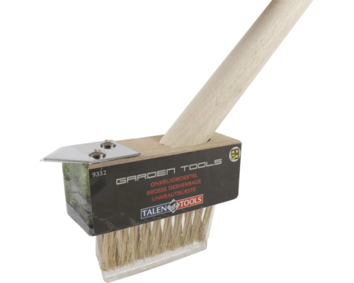 Brosse de désherbage Talen Tools avec manche pour éliminer la mousse et les mauvaises herbes entre les dalles