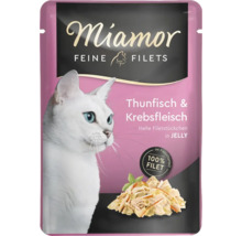 Aliment pour chat Miamor Feine Filets thon et crabe en gelée sachet
