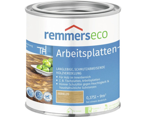 remmerseco huile pour plans de travail incolore 0,375 litre bidon pour la protection du bois en intérieur