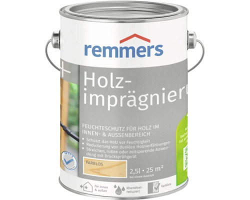 Remmers Holzimprägnierung farblos 2,5 Liter Dose zum Schutz vor Feuchtigkeit für Innen- und Außenbereich