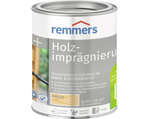 Remmers Holz-Imprägnierung farblos 0,75 Liter Dose zum Schutz vor Feuchtigkeit für den Innen- und Außenbereich