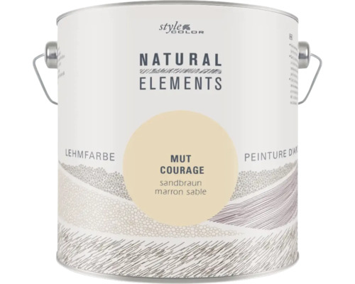 Seau de peinture à l argile Style Color Natural Elements Mut Courage marron sable