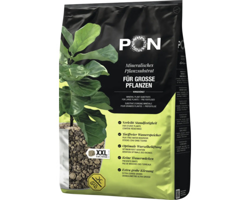 Substrat de culture mineral Lechuza Pon pour grandes plantes dans un sac XXL avec reservoir d eau sans tourbe et grains extra gros.