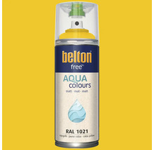 Peinture en aérosol Belton free Aqua Colours mate RAL 1021 jaune colza