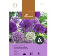 Sachet de graines pour mélange d ail ornemental Big Head de Mauser avec symbole pour la protection des abeilles