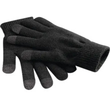 Une paire de gants tricotés avec fonction écran tactile au bout des doigts pour utiliser des appareils mobiles.