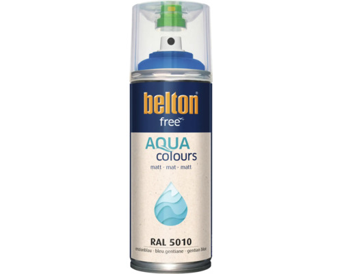 Belton Free Aqua Colours Sprühlack in Enzianblau RAL 5010 mit mattem Glanzgrad