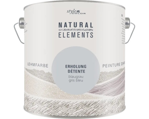Seau de peinture à l'argile Style Color Natural Elements Détente gris bleu