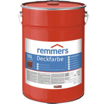 Remmers Deckfarbe in skandinavisch rot als 10 Liter Gebinde, hochdeckende und elastische Schutzfarbe für den Außenbereich.