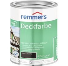 Remmers Deckfarbe Tabakbraun 0,75 Liter für Holz, Putz, Mauerwerk, Zinkbleche und Faserzement, wetterbeständig und seidenglänzend.