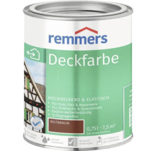 Peinture couvrante Remmers rouge brun 0,75 litre pour bois, crépi, maçonnerie, tôles en zinc et fibrociment, résistante aux intempéries