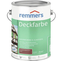 Remmers Deckfarbe in Skandinavisch Rot, wetterfeste Lackfarbe für Holz, Putz, Mauerwerk und Zinkblech, 2,5 Liter Gebinde.