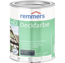 Peinture couvrante Remmers gris anthracite bidon de 0,75 litre pour bois plâtre maçonnerie zinc et fibrociment résistante aux intempéries