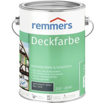 Peinture couvrante Remmers gris anthracite 2,5 litres pour bois, crépi et maçonnerie pour intérieur et extérieur