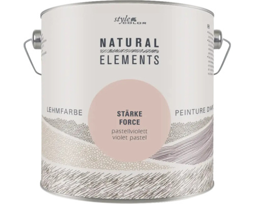 Dose Style Color Natural Elements Lehmfarbe in Pastellviolett, 2,5 Liter Gebinde für den Innenbereich.