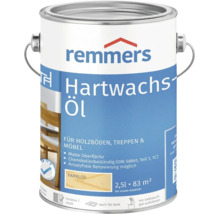 Huile cire dure Remmers incolore mat récipient de 2.5 litres pour parquets escaliers et meubles