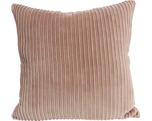 Coussin décoratif carré en velours côtelé doux avec texture à rayures verticales pour le salon ou la chambre