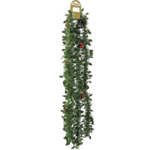 Weihnachtsgirlande mit Stechpalmenblättern und roten Beeren, Länge 2,70 Meter