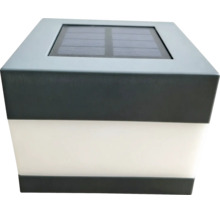 Lampe solaire carrée avec panneau solaire sur le dessus pour éclairage extérieur