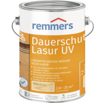 Remmers Dauerschutz Lasur UV, lösemittelhaltige Holzlasur für den Außenbereich, 2,5 Liter Dose.