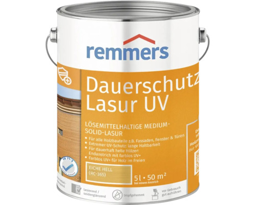 Remmers Dauerschutz Lasur UV Eiche hell 5 Liter für Holzoberflächen im Außenbereich