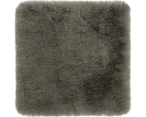 Coussin carré avec housse en fausse fourrure aspect duveteux