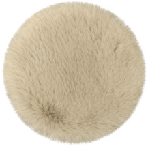 Tapis rond en fausse fourrure avec texture moelleuse