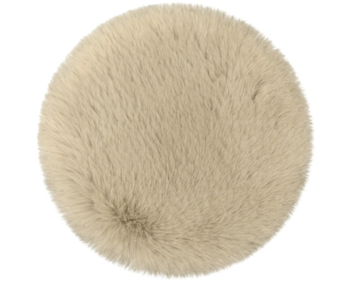 Tapis rond en fausse fourrure avec texture moelleuse
