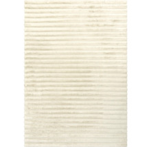 Ein Teppich mit strukturierter Oberfläche in Streifenoptik und weicher Textur für den Wohnbereich.