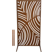 Panneau de séparation décoratif en métal avec motif découpé au laser et deux lattes de fixation latérales