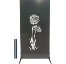 Panneau pare vue en métal avec motif floral Allium pour le jardin