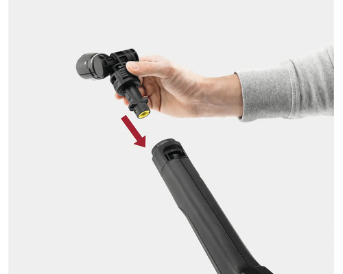 Main montrant la connexion d un accessoire sur un pistolet de nettoyeur haute pression