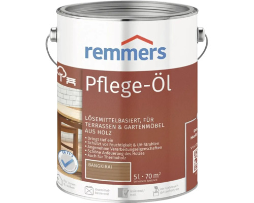 Huile d entretien Remmers Bangkirai 5 litres pour surfaces en bois extérieur