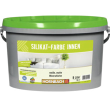 Peinture au silicate pour intérieur HORNBACH, peinture minérale mate blanche, seau de 5 litres pour supports minéraux, sans conservateur.