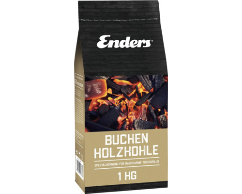 Enders Buchenholzkohle 1 Kilogramm für raucharme Tischgrills in einer Papiertüte