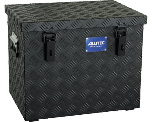 Alutec München Transportbox aus Aluminium mit Riffelblech Struktur und zwei Schnappverschlüssen