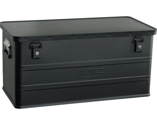 Alutec München Aluminiumbox mit zwei abschließbaren Spannverschlüssen zur sicheren Lagerung und zum Transport von Werkzeugen und Material.