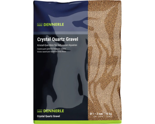 Dennerle gravier de quartz cristal pour aquariums eau douce, granulométrie 1 à 2 millimètres, 10 kilogrammes